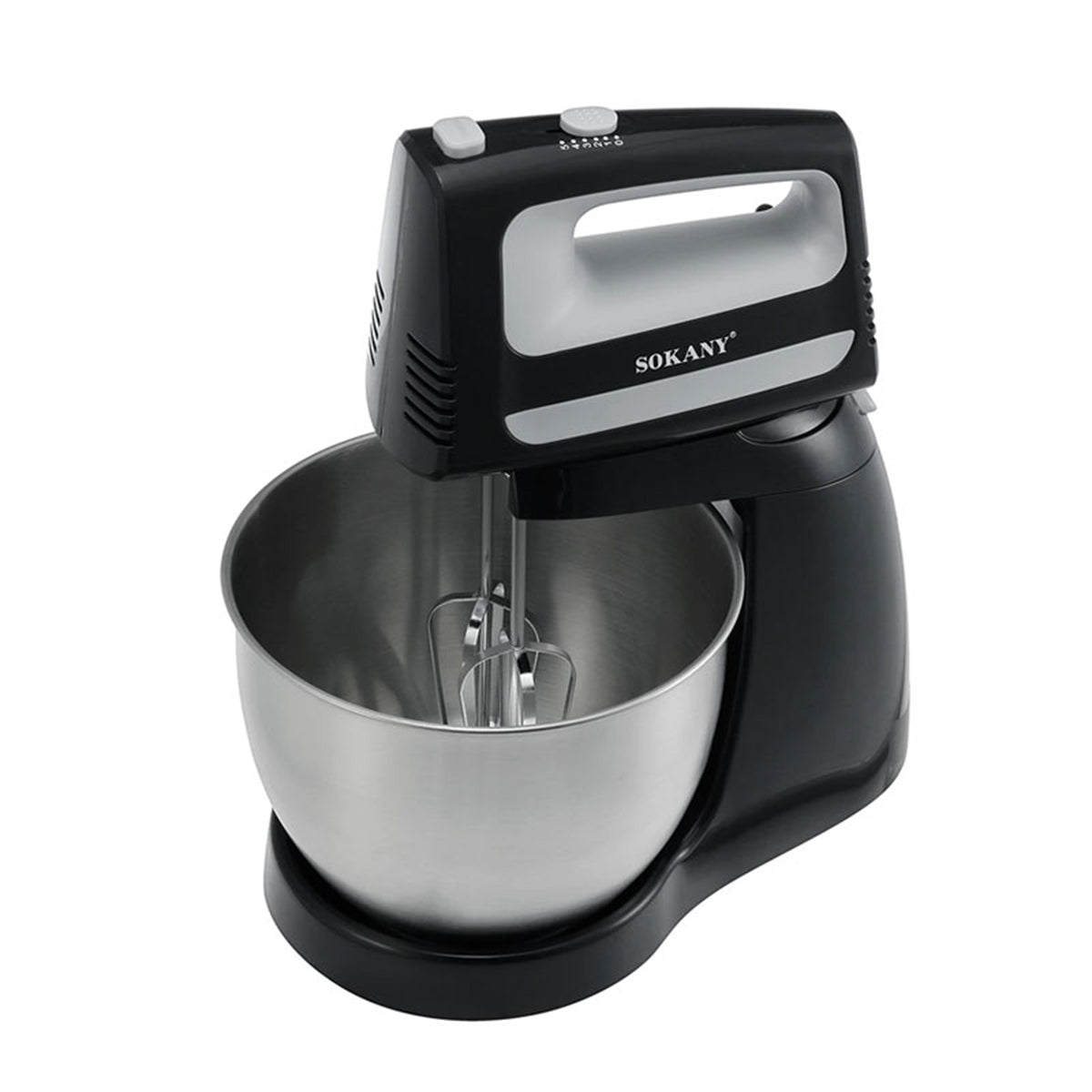 Mixer cu bol Sokany CX-6622, 400W, bol din inox 3.5L, 5 trepte de viteza, Negru/Inox