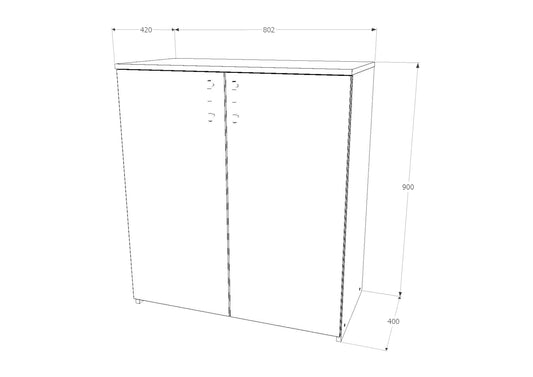 Comoda haaus Creta, 2 Usi, Stejar Bronz, 80 x 42 x 90 cm