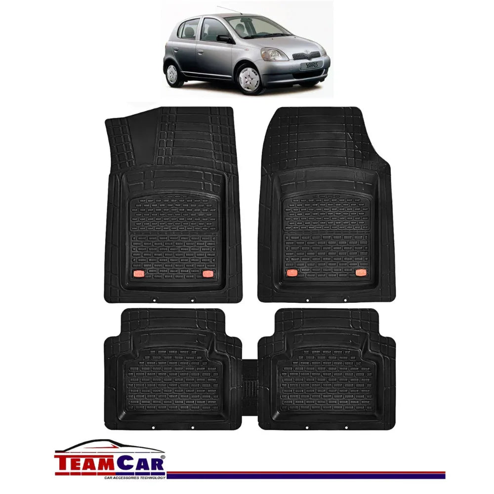Covorase Auto TeamCar® Tip Tavita Compatibile Toyota Yaris (1999–2005) Negru Material Rezistent - 221.ro
