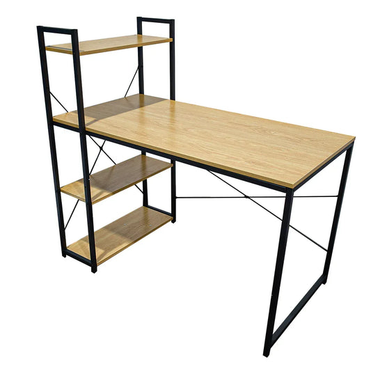 Birou cu cadru metalic, inaltime 75cm, Naimeed D03, Mesteacan - 221.ro