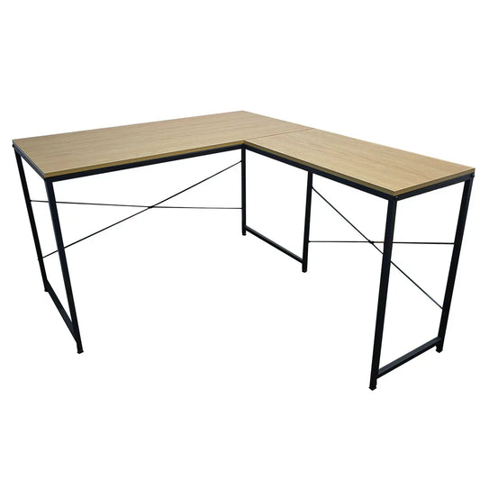 Birou cu cadru metalic, inaltime 75cm, Naimeed D07, Mesteacan - 221.ro