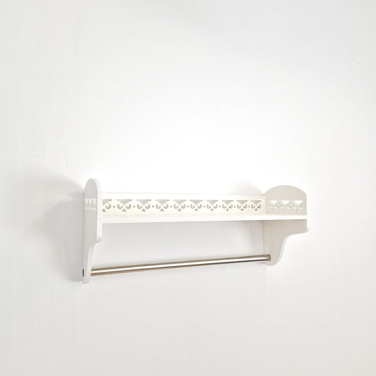 Etajera pentru baie cu 1 raft, Naimeed D129 PVC, Alb, 21x47x16cm