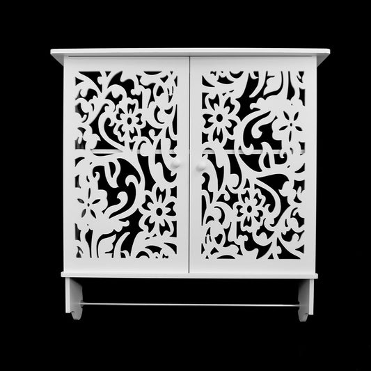 Dulapior cu 2 nivele si bara pentru prosoape, D14, culoare Alb, 61 x 21 x 60 cm