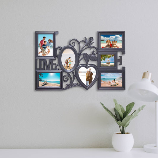 Rama foto colaj 7 poze, Love, D1415 Negru