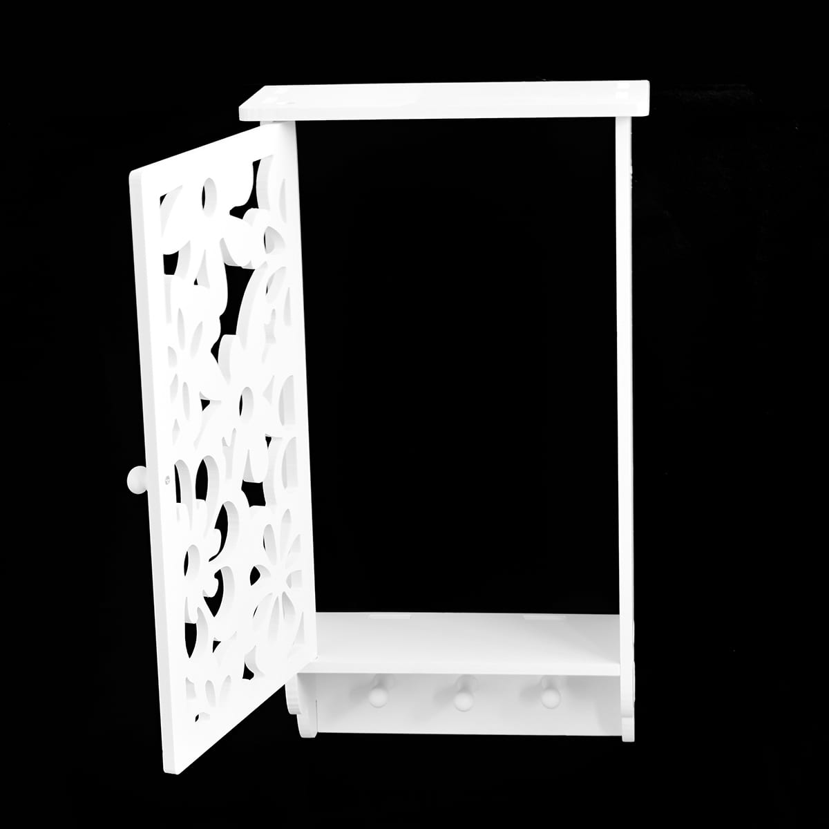 Dulap pentru baie cu agatatori, D15, culoare Alb, 47 x 11 x 26 cm