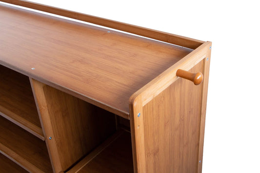 Pantofar din bambus, 5 rafturi, 68*82*28 cm, D177 - 221.ro