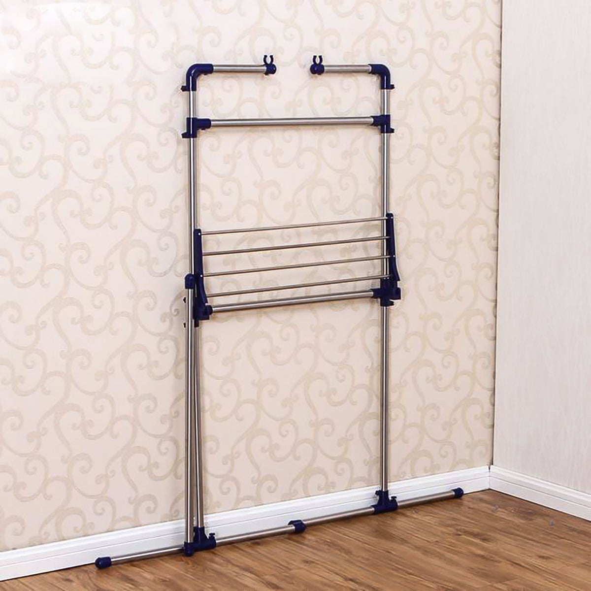 Suport haine, uscator rufe, pliabil, otel inoxidabil, Naimeed D2392, 78x72x147 cm
