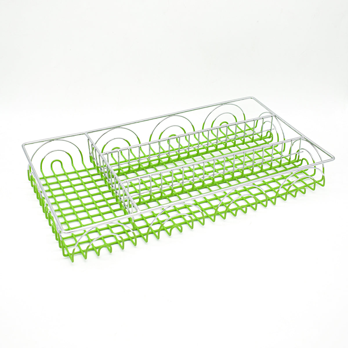 Suport tacamuri, montabil in sertar bucatarie, Naimeed D240, 36x20x5 cm, crom/verde