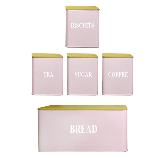 Set 5 cutii pentru depozitare, forma dreptunghiulara, Naimeed D2601-DREPT, Roz - 221.ro