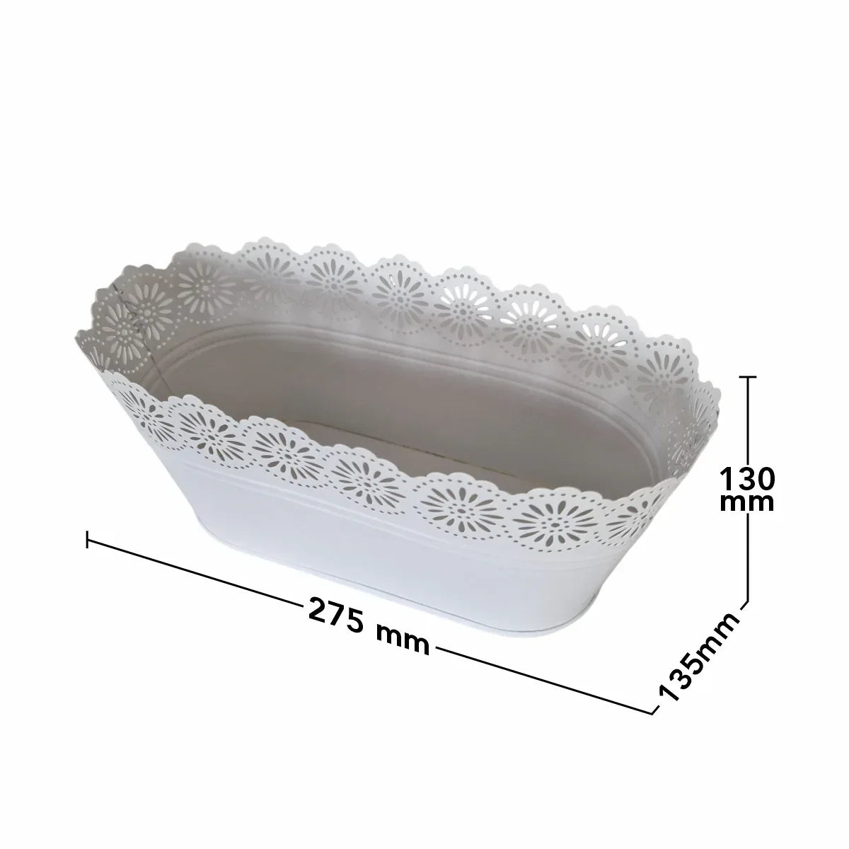 Vas decor din metal, Naimeed D2602, Alb, 130x275x135mm - 221.ro