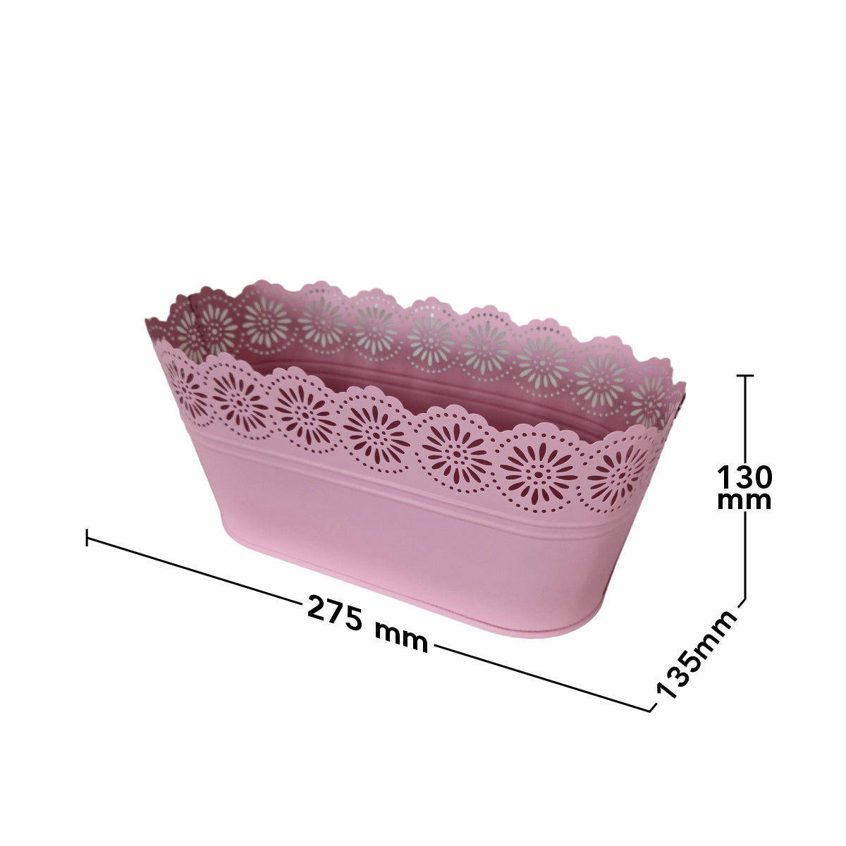 Vas decor din metal, Naimeed D2602, Roz, 130x275x135mm