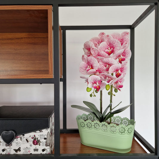 Vas decor din metal, Naimeed D2602, Verde, 130x275x135mm