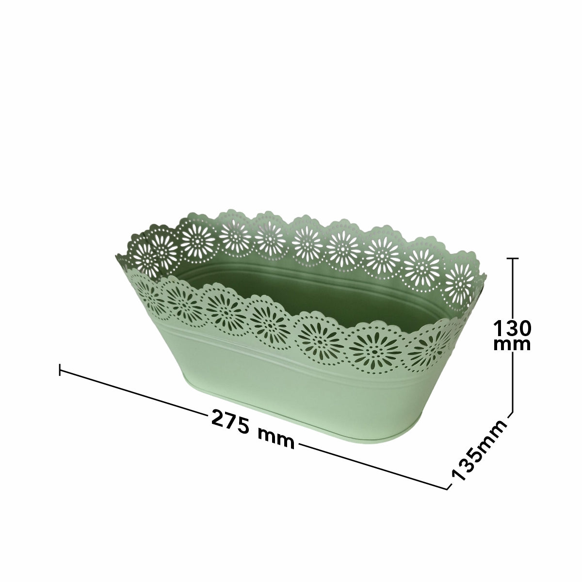 Vas decor din metal, Naimeed D2602, Verde, 130x275x135mm