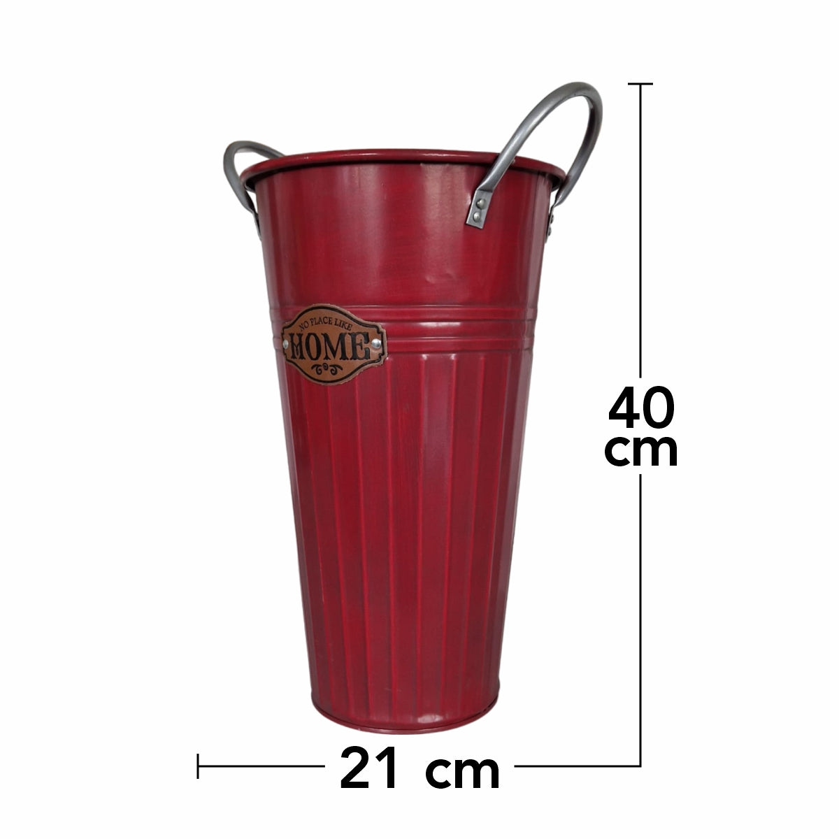 Vas decor din metal, Naimeed D2606, 210x400x210mm, Rosu