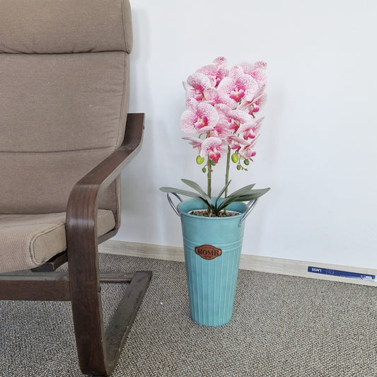 Vas decor din metal, Naimeed D2606, 210x400x210mm, Turcoaz