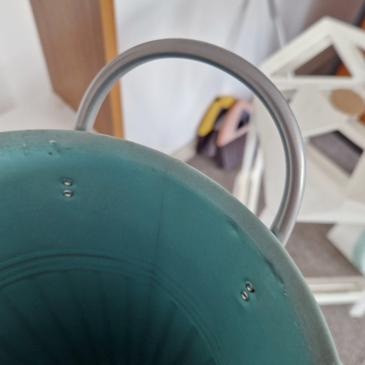 Vas decor din metal, Naimeed D2606, 210x400x210mm, Turcoaz