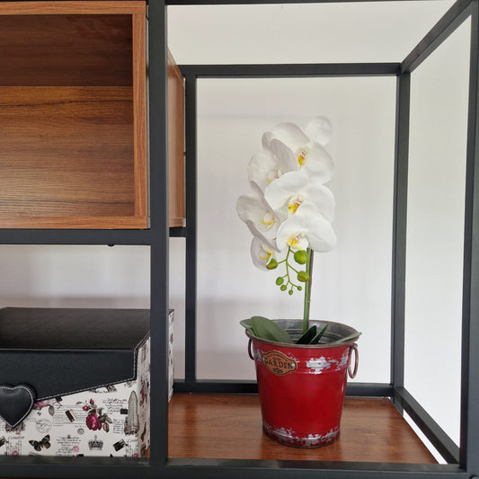 Vas decor din metal Naimeed D2612, 175x155x175mm, Rosu