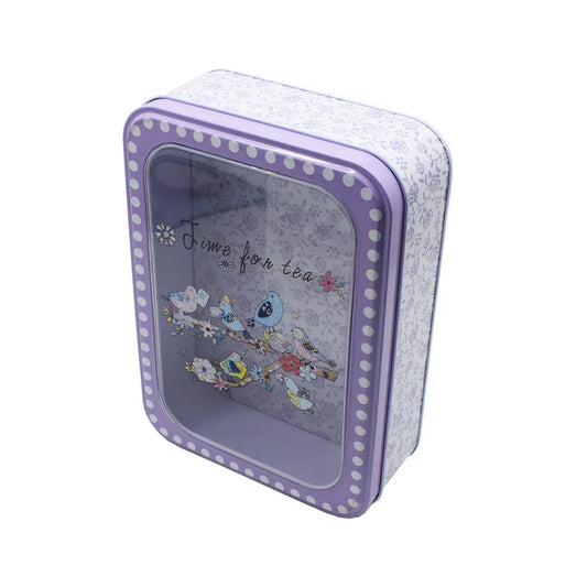 Cutie metalica cu capac transparent pentru decor/depozitare, Naimeed D2634 Bird, Multicolor, 19 x 15 x 6 cm - 221.ro