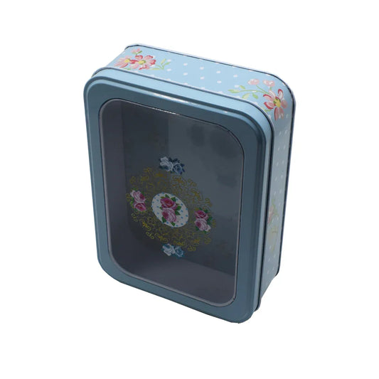 Cutie metalica cu capac transparent pentru decor/depozitare, Naimeed D2634 Buline, Multicolor, 19 x 15 x 6 cm - 221.ro