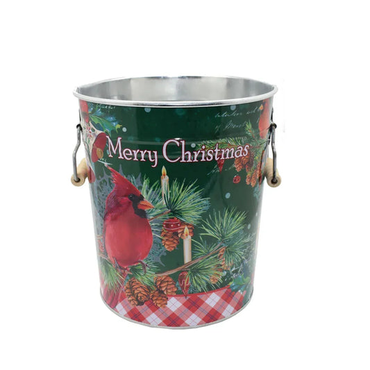 Galetusa decor cu capac din metal si manere din lemn, Naimeed D2644 Christmas, Multicolor, 23 x 17 cm - 221.ro