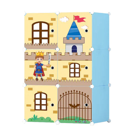 Dulap tip Soldat, D2656B, 6 Compartimente, Castle Style, Albastru