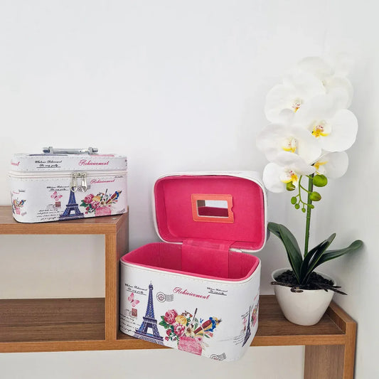 Set 2 Genti pentru cosmetice, Naimeed D269, Paris Albastru - 221.ro