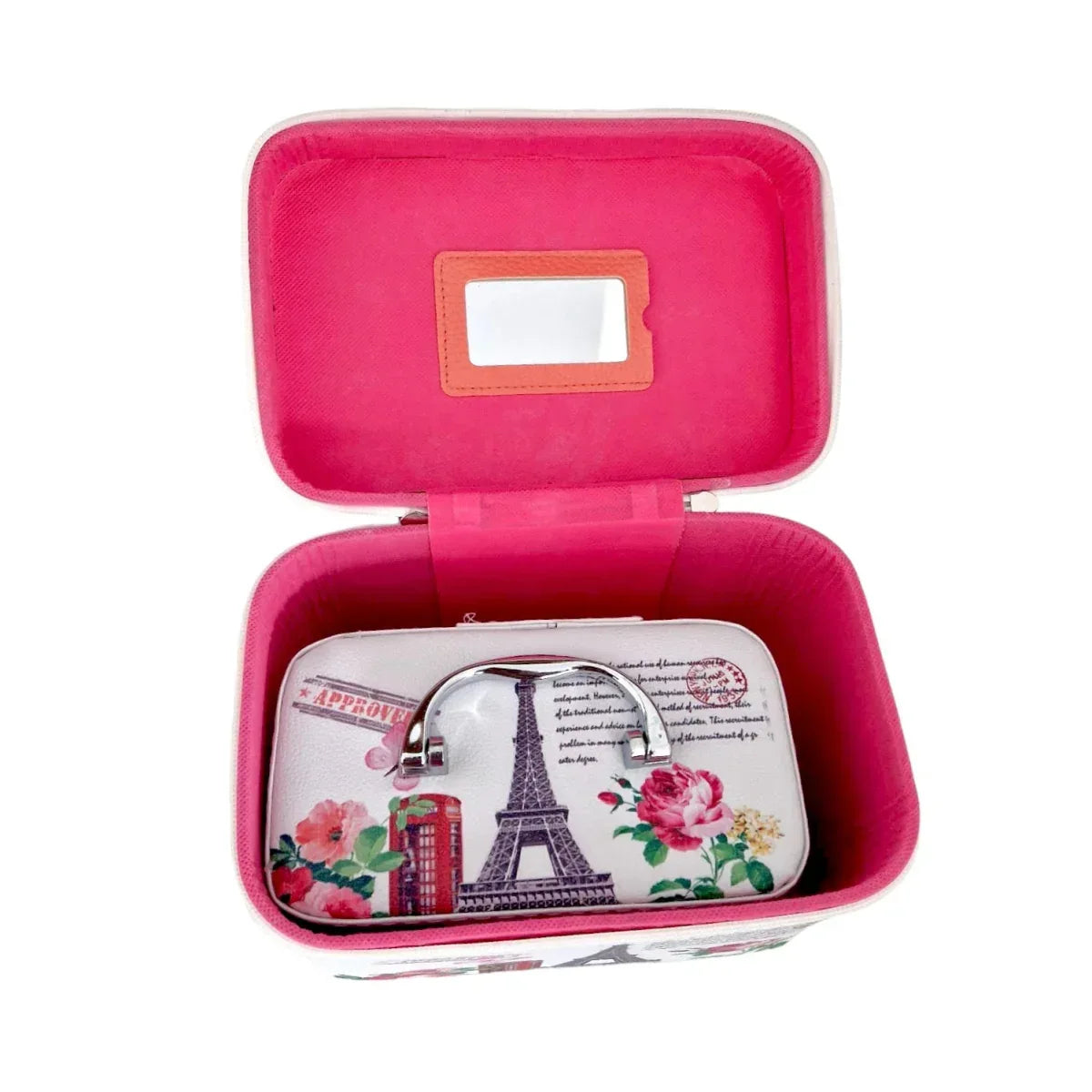 Set 2 Genti pentru cosmetice, Naimeed D269, Paris London, Multicolor - 221.ro
