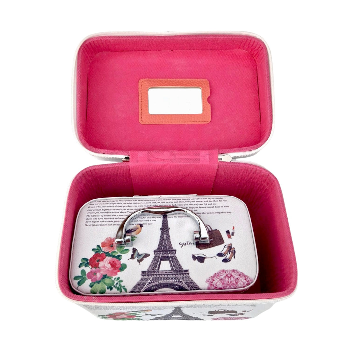 Set 2 Genti pentru cosmetice, Naimeed D269, Paris Negru