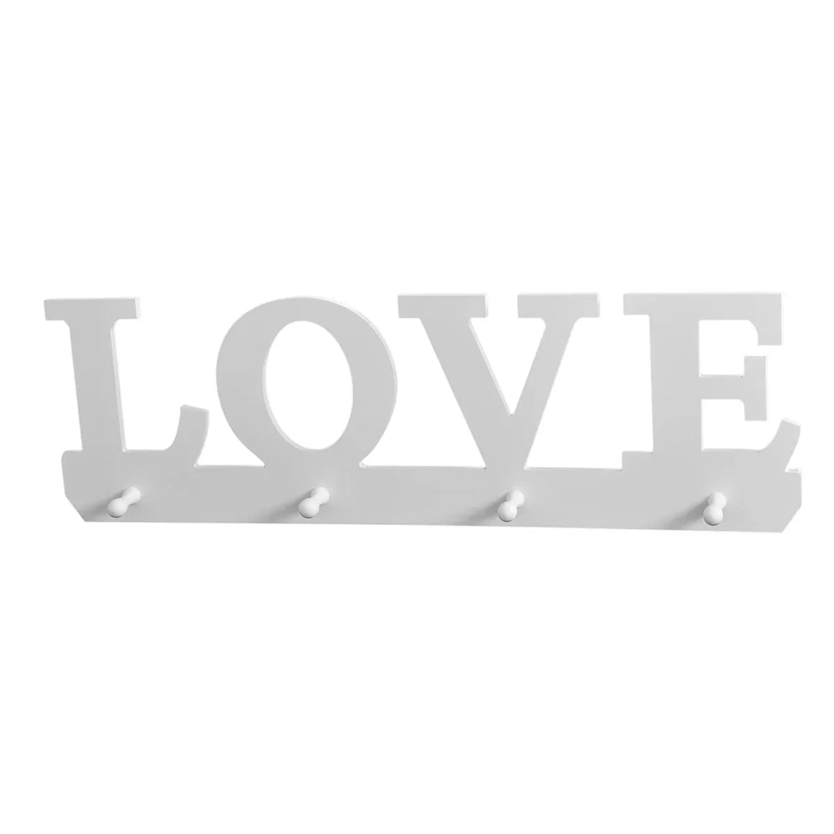 Cuier Love 4 agatatori, Naimeed D28, culoare alb, 59 x 18,5 cm - 221.ro