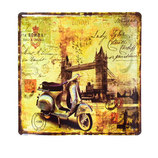 Tablou Metalic, Bombay, Stil Retro, Naimeed D29-Bombay