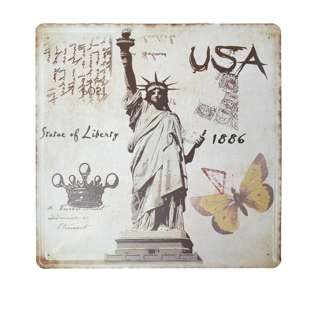 Tablou Metalic, USA, Stil Retro, Naimeed D29-USA - 221.ro