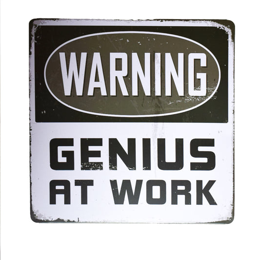 Tablou Metalic, Warning, Stil Retro, Naimeed D29-Warning