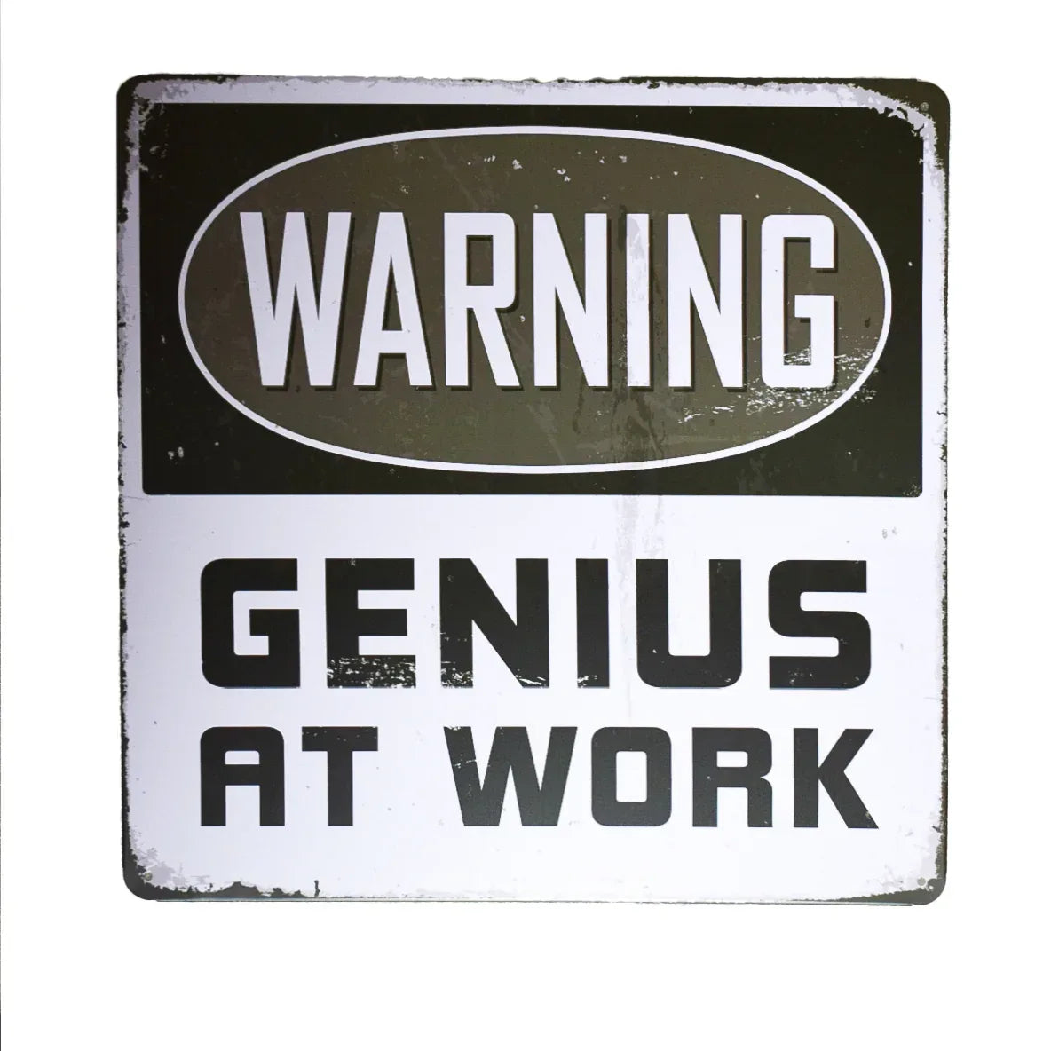 Tablou Metalic, Warning, Stil Retro, Naimeed D29-Warning - 221.ro