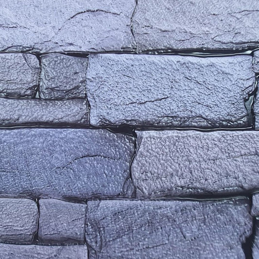 Set 12 panouri decorative, SXP + PVC, autoadezive, imitatie mozaic de caramida cu textura in relief, Naimeed D2949-model-6, 60x30x0.5 cm, Albastru