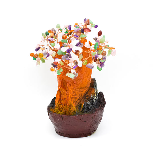 Fantana arteziana, Feng Shui, LED, pompa submersibila, pietre semipretioase si lumini, Naimeed D3008, Inaltime 23cm