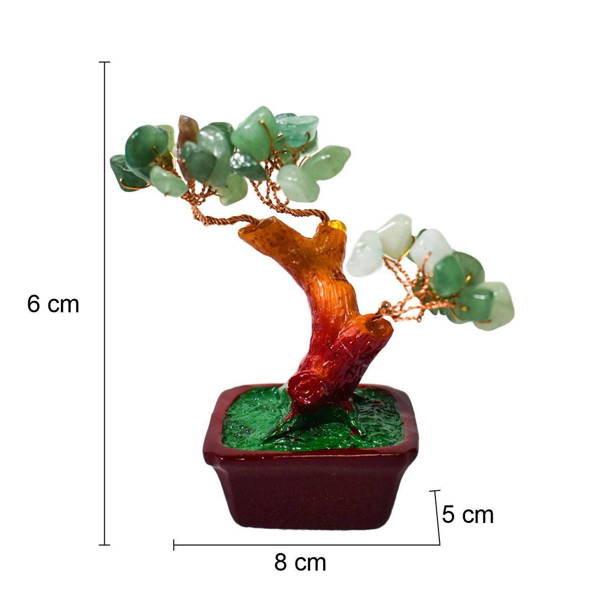 Copacel Feng Shui cu Pietre de Aventurin, Suport Ceramic, Naimeed, D3011VR, Inaltime 8cm