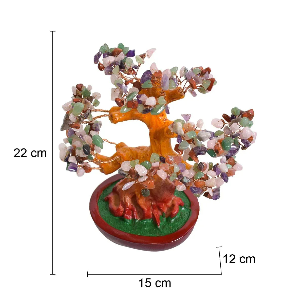 Copacel Feng Shui cu Pietre Semipretioase, Suport Ceramic, Naimeed D3013M, Inaltime 22cm - 221.ro