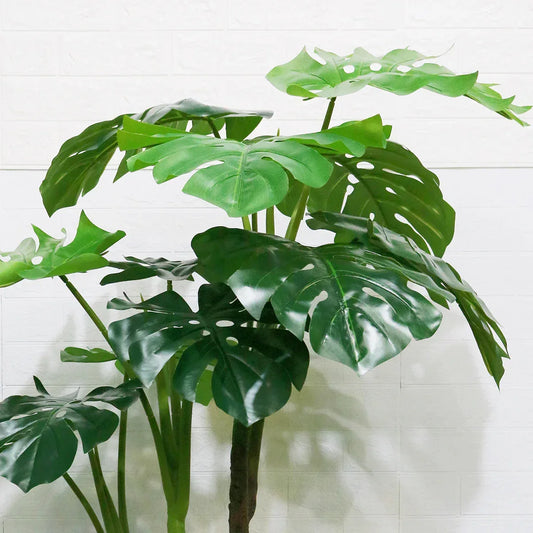 Copac artificial 15 frunze, Monstera fara ghiveci D3065, verde, 160 cm - 221.ro