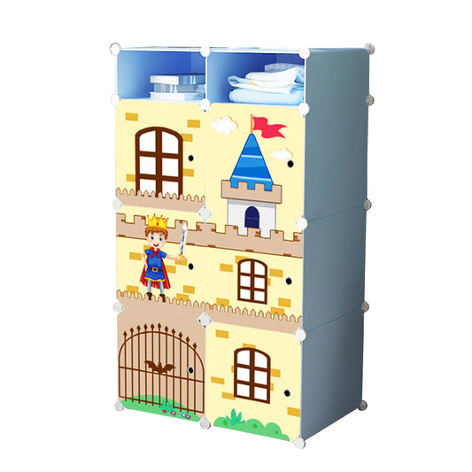 Dulap modular din plastic cu schelet metalic, D3196, Blue