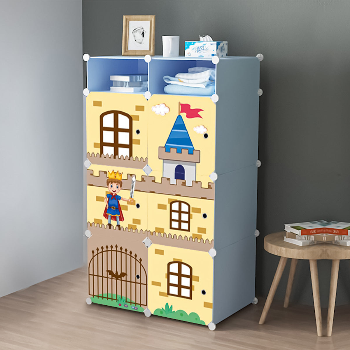 Dulap modular din plastic cu schelet metalic, D3196, Blue