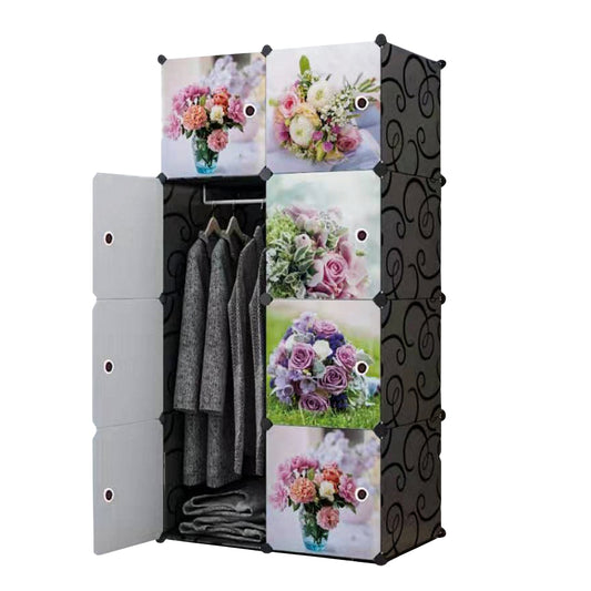 Dulap modular din plastic cu schelet metalic, D3199, Multicolor