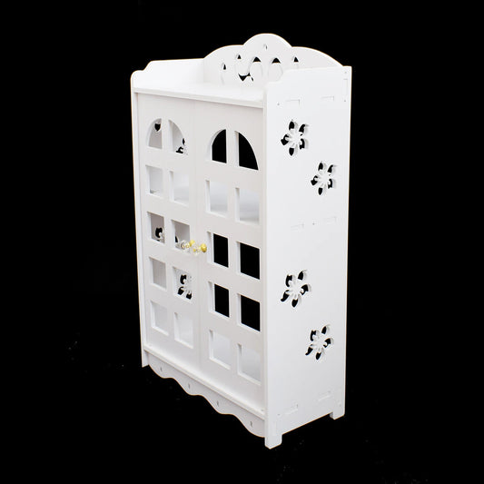 Dulap pentru baie cu 2 usi si 3 rafturi, Naimeed D32, Alb, 59,5 x 35 x 16 cm