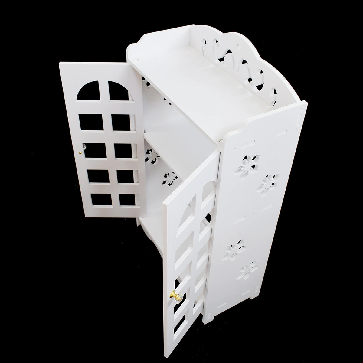 Dulap pentru baie cu 2 usi si 3 rafturi, Naimeed D32, Alb, 59,5 x 35 x 16 cm