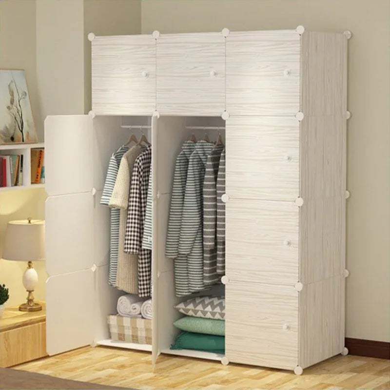 Dulap modular din plastic cu schelet metalic, D3255, culoare Crem, 147 x 110 x 37 cm - 221.ro