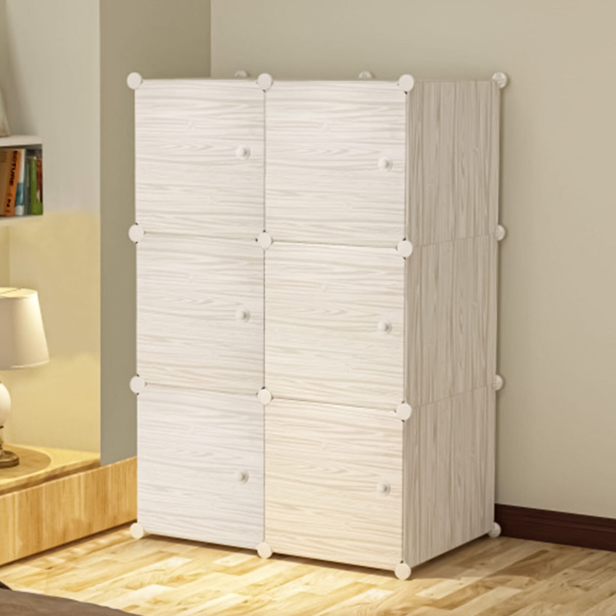 Dulap modular din plastic cu schelet metalic, D3256, culoare Crem, 110 x 75 x 37 cm