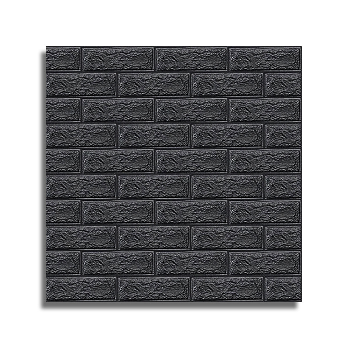 Set 10 x Tapet 3D autoadeziv, Naimeed D3402, model Caramida, 70 x 77 cm, 4mm grosime, Negru