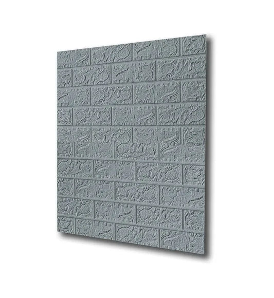 Set 10 x Tapet 3D autoadeziv, Naimeed D3314, model Caramida, 70 x 77 cm, Gri - 221.ro