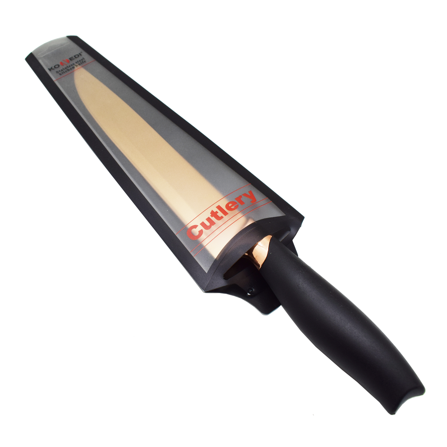 Cutit pentru feliat, Naimeed D3366, gama Konedi, otel inoxidabil, culoare Rosegold / Negru, 20 cm