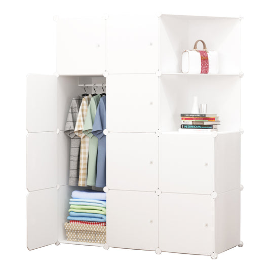 Dulap modular din plastic cu schelet metalic, D3384, culoare Alb, 147 x 110 x 37 cm