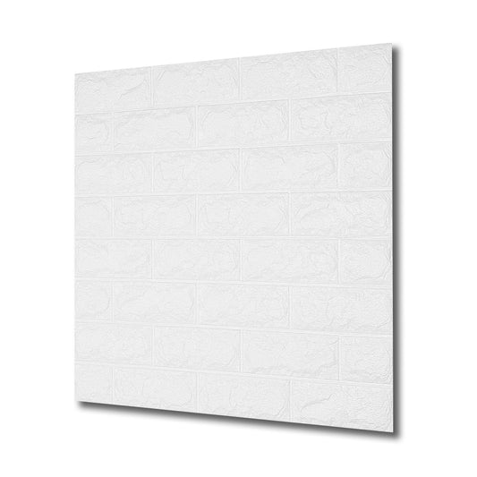 Tapet 3D autoadeziv, Naimeed D3401 Alb, model Caramida, 70 x 77 cm